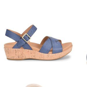 KORK-EASE® Myrna 2.0' Cork Wedge Sandal, Navy Leather, 8